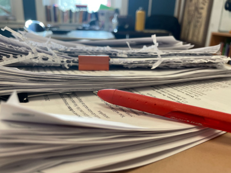 At the end of the quarter, there are still piles of student work that need to be assessed.