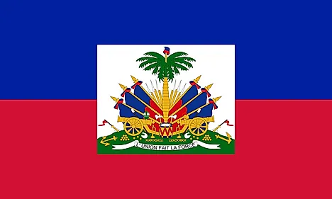 The Haitian flag, containing the coat of arms, symbolizes freedom.