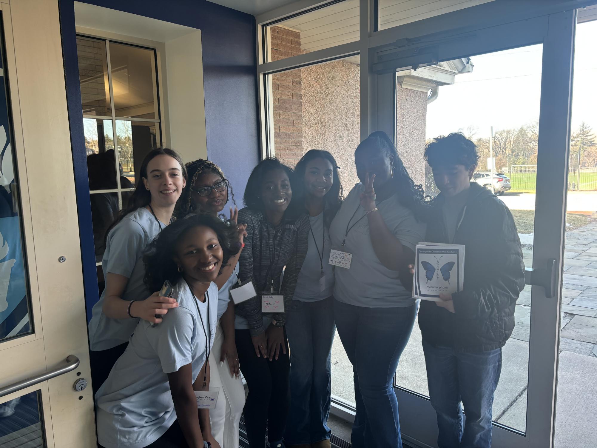 SCH facilitators outside SCHout conference ready to greet incoming students