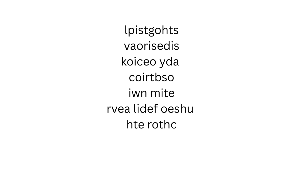 Middle School Word Scramble