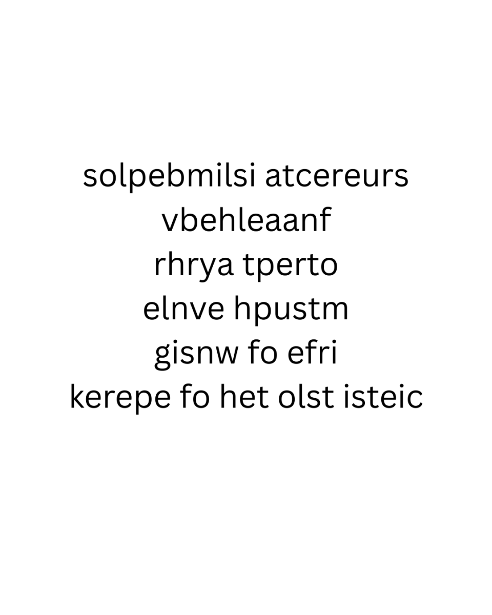 Fantasy Novel Word Scramble