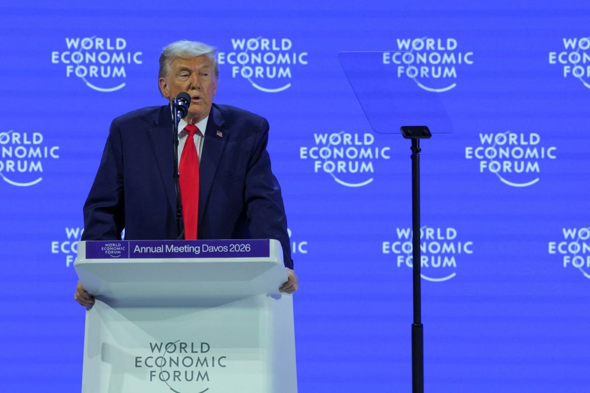 U.S. President Donald Trump attends the 56th annual World Economic Forum (WEF) meeting in Davos, Switzerland, January 21, 2026. REUTERS/Denis Balibouse