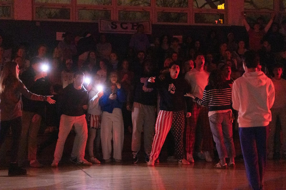 The "Kingsley Krazies" get hype before the game.